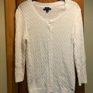 Tommy Hilfiger white Pima cotton cardigan